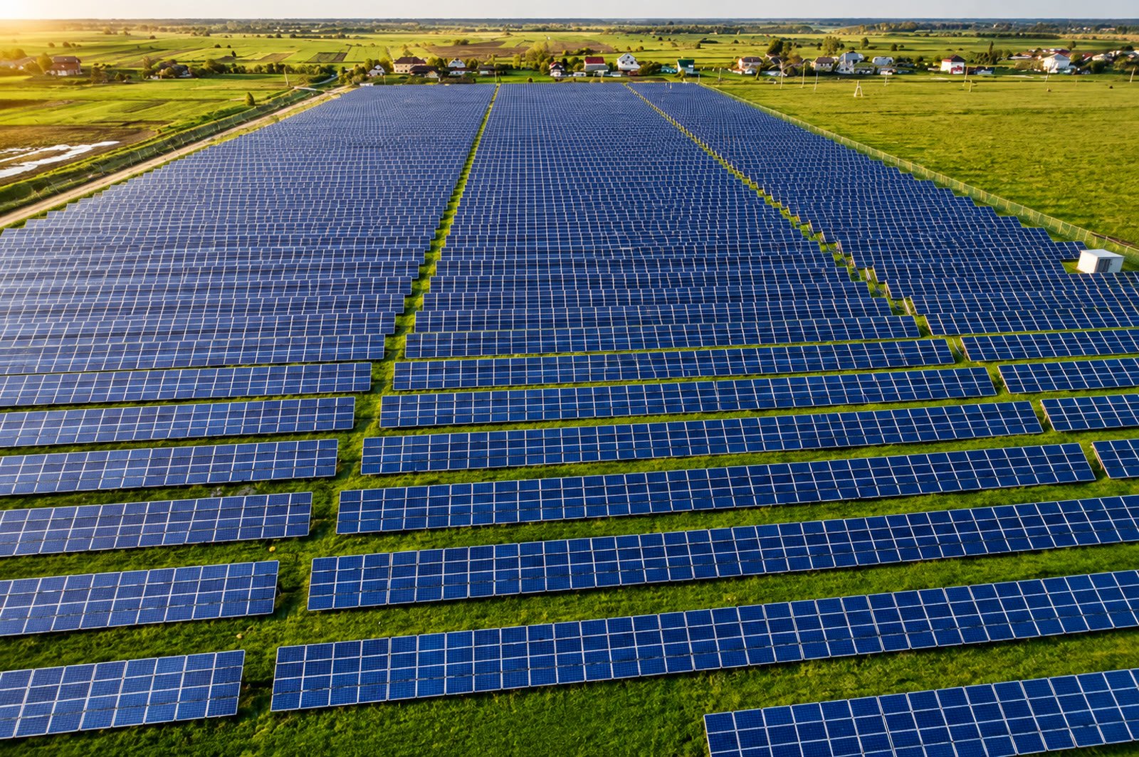 Illustrative rendering of a utility-scale solar field
